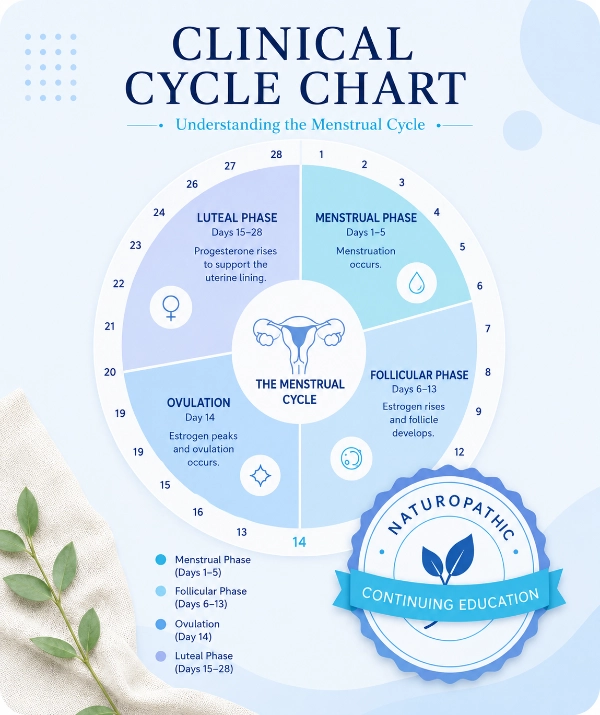 CE for Naturopathic Doctors Clinical Cycle Chart - understanding the menstrual cycle